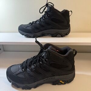 Merrell Men's Size 10.5 Moab 3 Mid Waterproof Hiking Boots Black Night NWOB